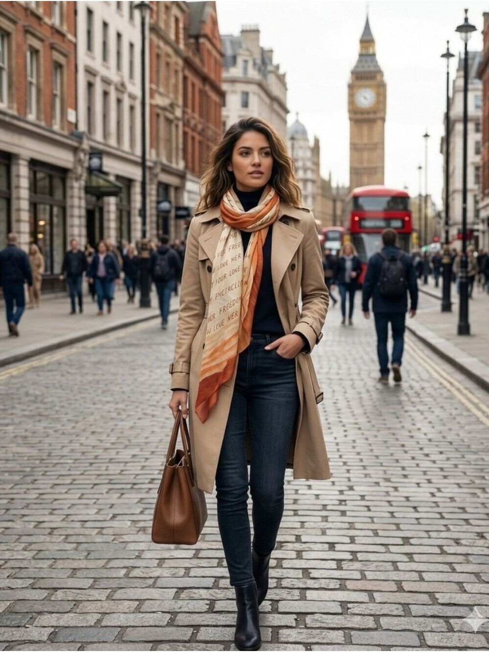 NEW Simonetta Rust & Cream Ombre Love Her Scarf